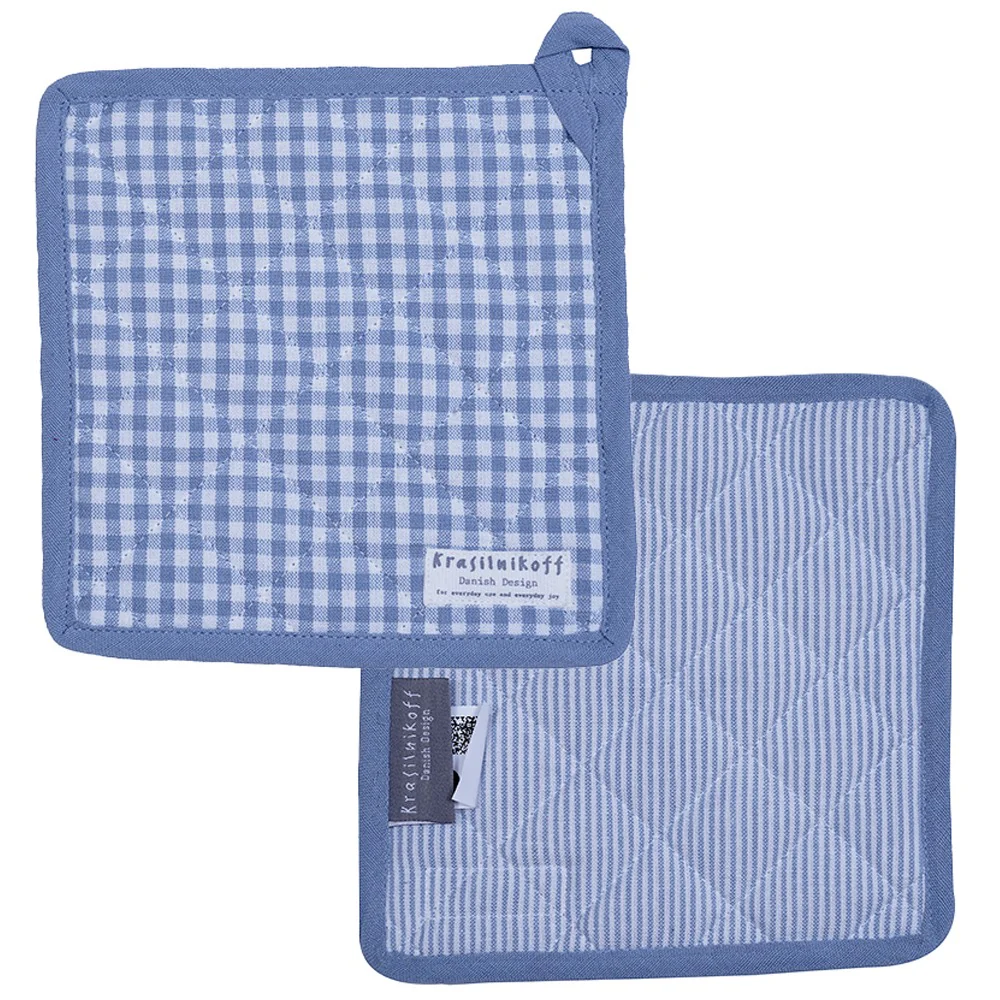 Presina in Cotone a Quadri e Righe Antracite – 20x20cm - Image 3