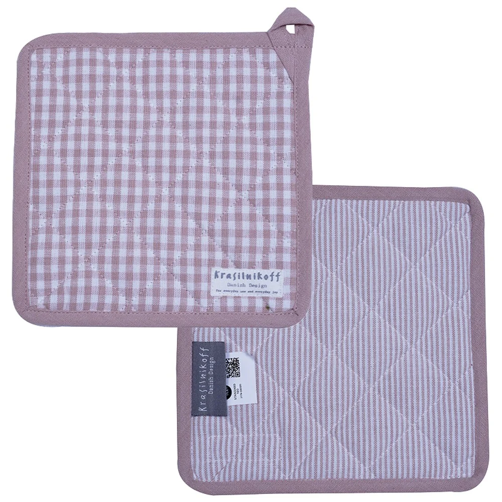 Presina in Cotone a Quadri e Righe Antracite – 20x20cm - Image 4