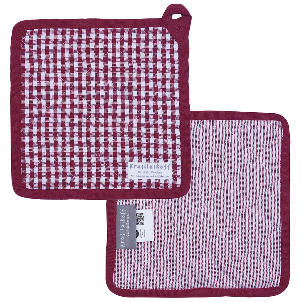 Presina in Cotone a Quadri e Righe Antracite – 20x20cm - Image 5