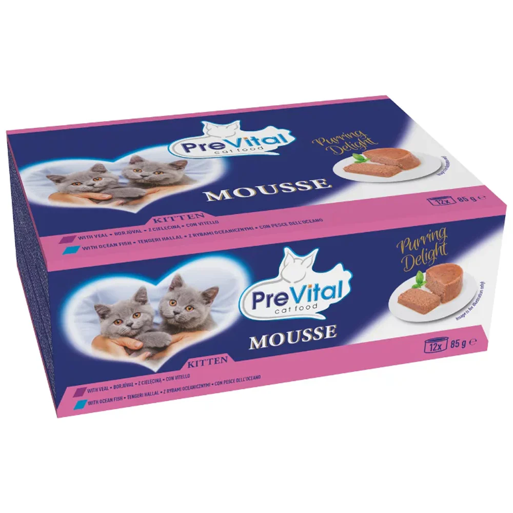 PreVital mousse cibo completo per gattini pesce oceanico & vitello – 4x85g | 12x85g - Image 2