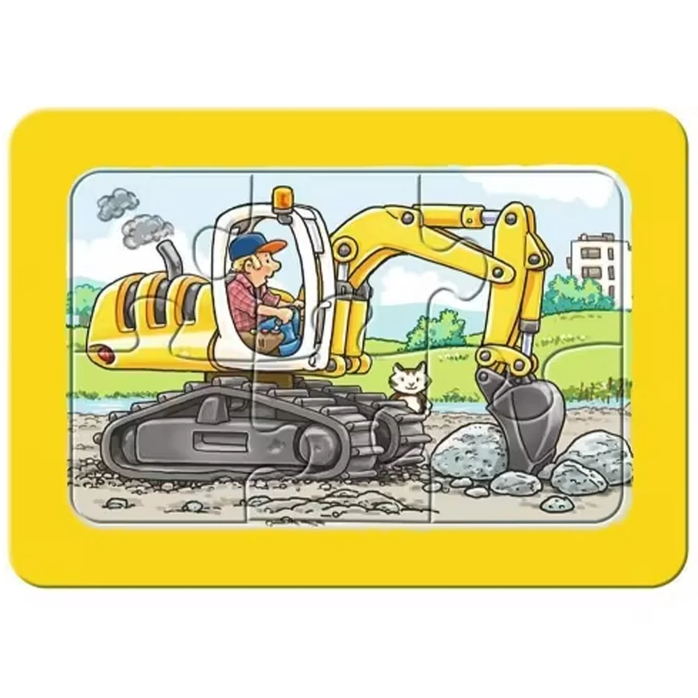 Ravensburger Puzzle 3x6 Veicoli da Cantiere & Animali da Fattoria - Image 2