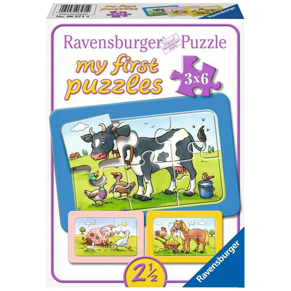 Ravensburger Puzzle 3x6 Veicoli da Cantiere & Animali da Fattoria - Image 5