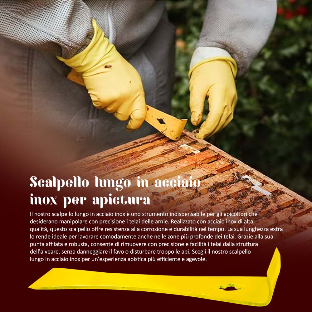 Scalpello lungo in acciaio inox per apictura - Image 10