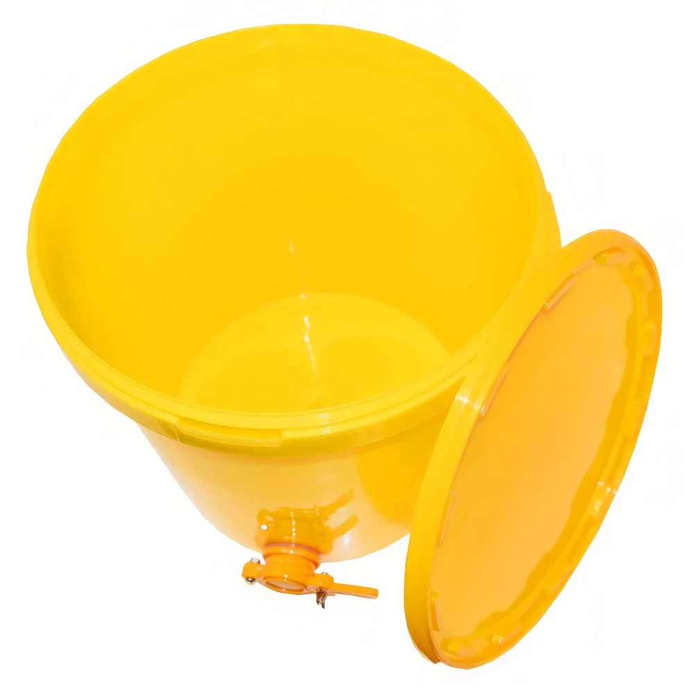 Secchio giallo di riempimento in plastica da 25 kg, con rubinetto - Image 3