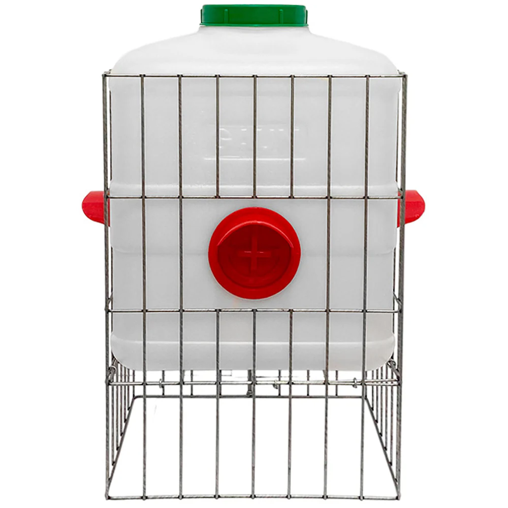 Serbatoio Dosatore di mangiatoia per polli – Plastica resistente e metallo 20l