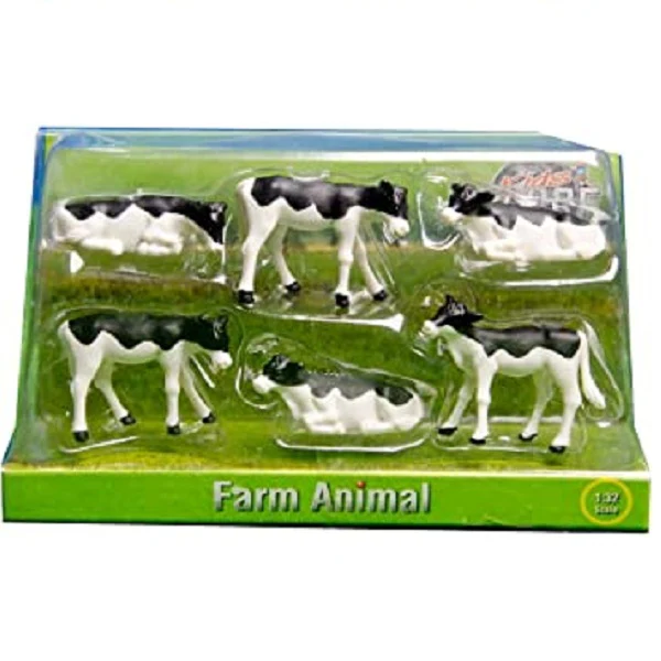 Set di sei vitelli in plastica fattoria scala 1:32 Kids Globe - modellismo o per gioco - Image 2