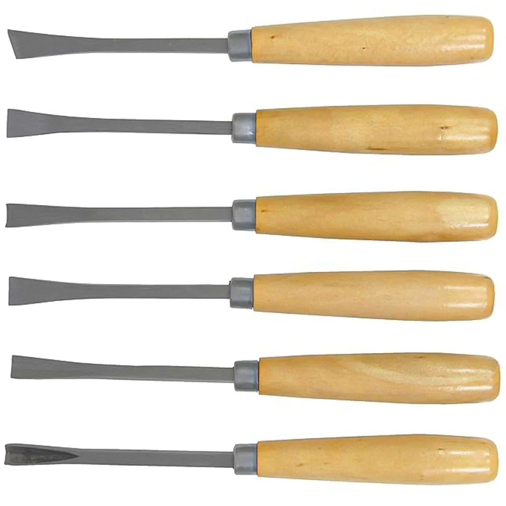 Set Sgorbie per Intaglio con Manico in Legno – 6 Pezzi - Image 2