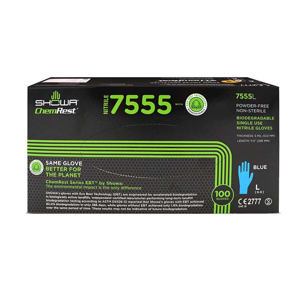 SHOWA 7555 EBT - Guanto monouso in nitrile 100% blu cobalto - Image 3