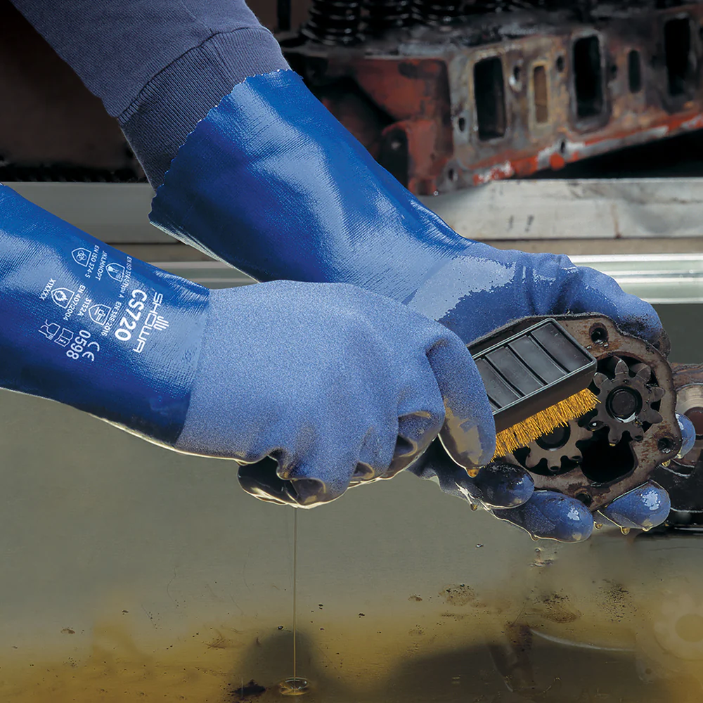 Showa CS720 Guanti in Nitrile Blu,Resistente ai Prodotti Chimici - Image 5