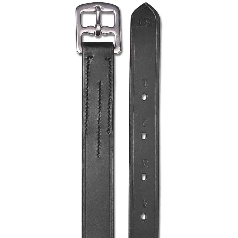 Staffili X-Line in pelle nera con fibbie inox