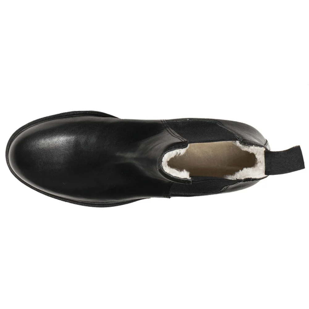 Stivaletti Jodhpur Invernali Pelle Eleganti Caldi Antiscivolo - Nero - Image 2