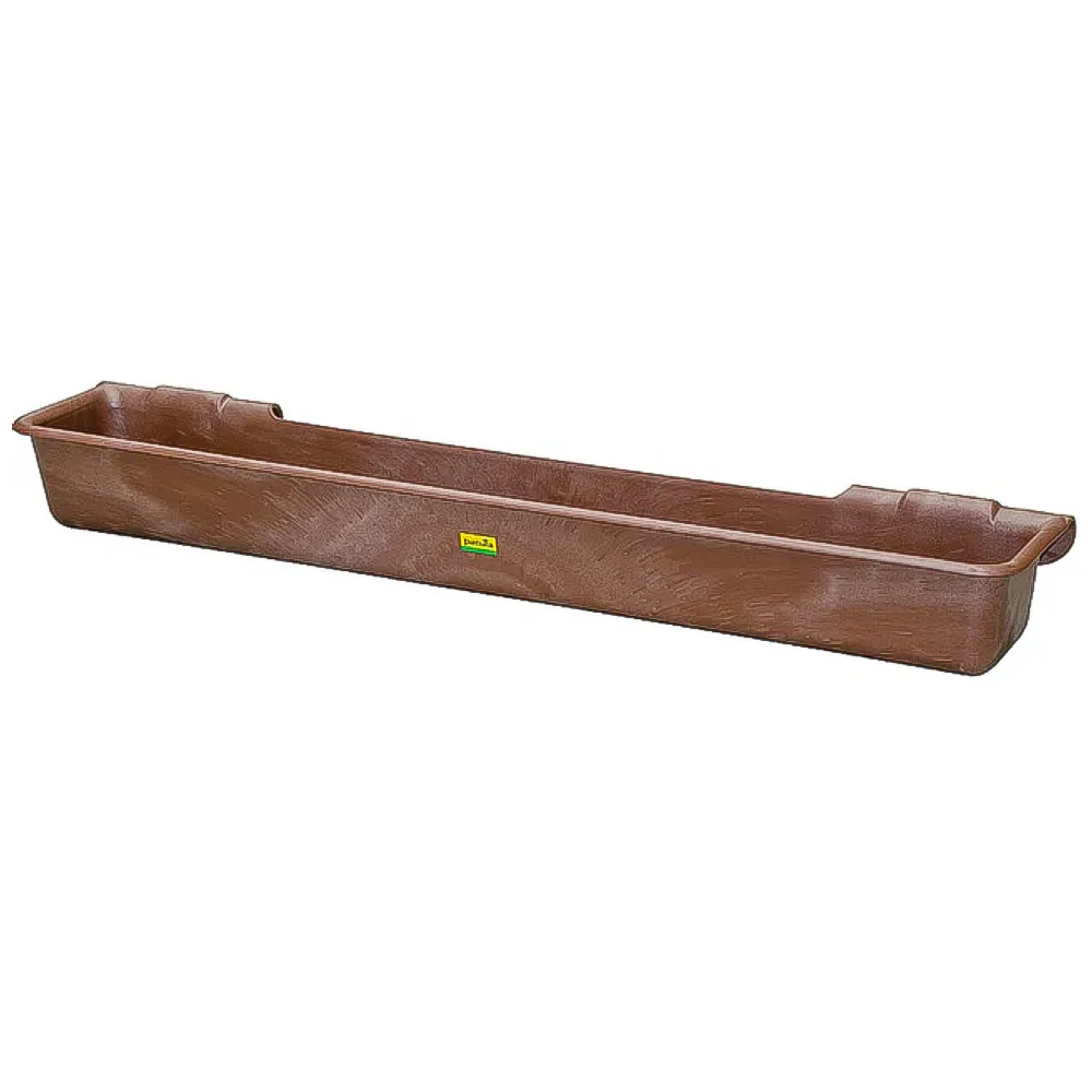 Trogolo lungo in plastica, 100 l, marrone