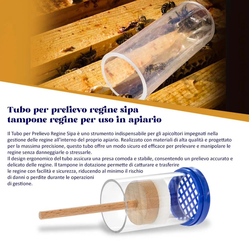 Tubo per prelievo regine sipa tampone regine per uso in apiario - Image 14