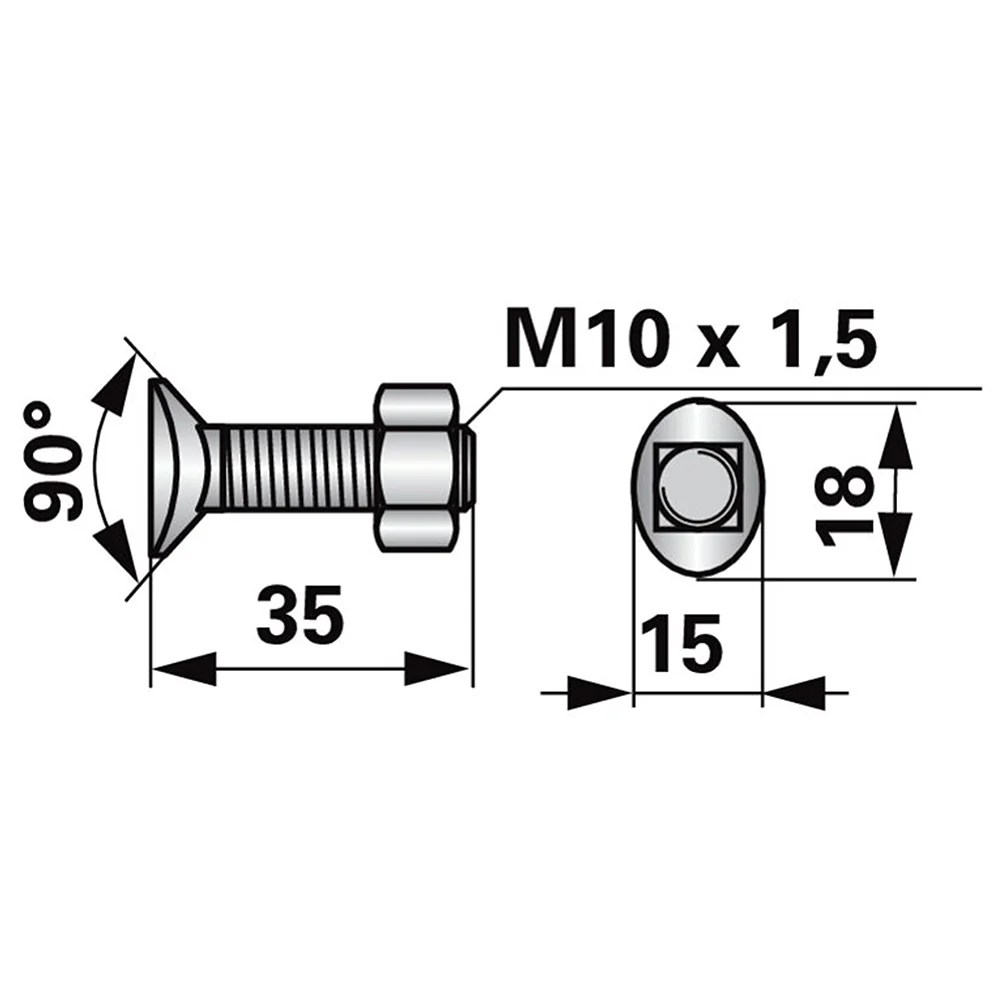 Vite Planetaria M10 con Collo Quadro - Image 2